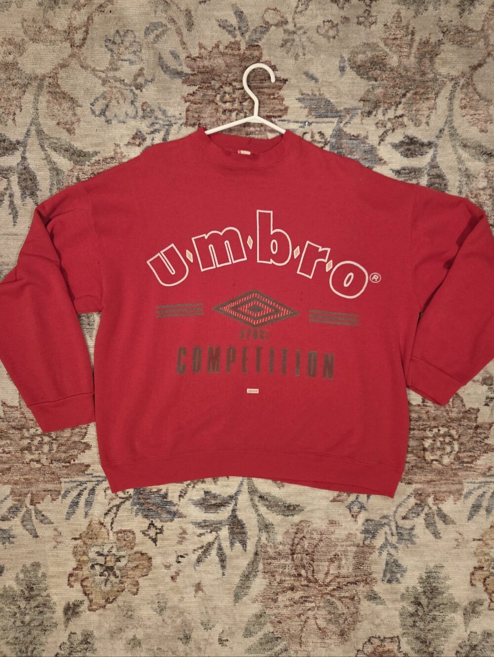 Vintage Umbro Red Sport Competition Crewneck Sweatshirt
